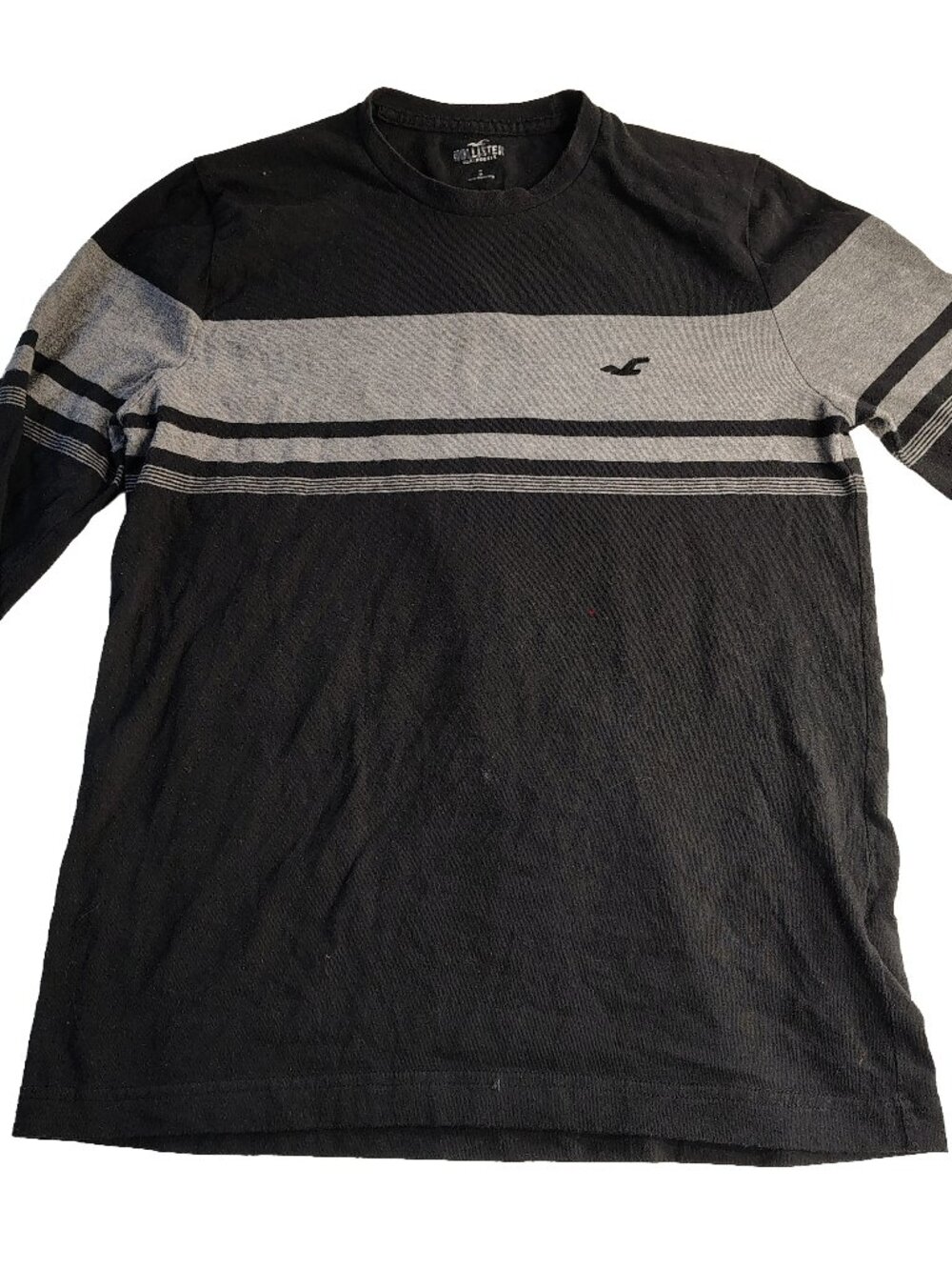 Men's Small Black & Gray Long Sleeve Hollister Co. Heavyweight Shirt
